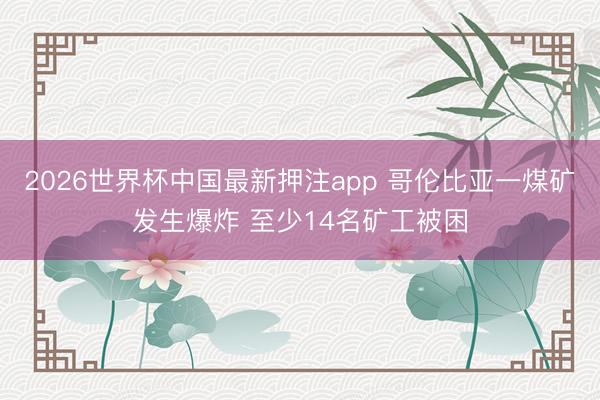 2026世界杯中国最新押注app 哥伦比亚一煤矿发生爆炸 至少14名矿工被困